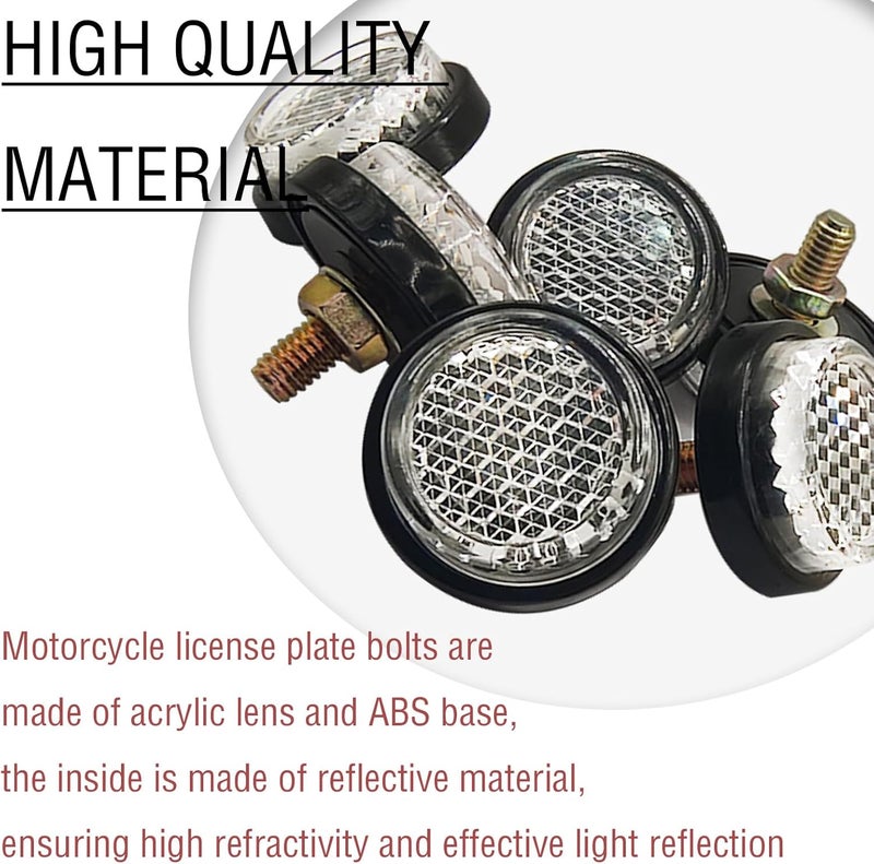 GolTHd 6PCS Mini Reflector with Screw Nut Type M5 Universal Screw Tag Bolt Round Reflective for Motorcycle Bicycle Bike - Silver - Image 4